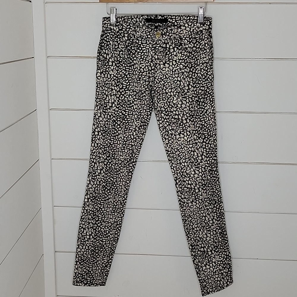 GENETIC size 25 gold and black animal print pants